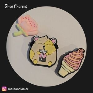 Shoe Charms Cherry Blossom Sweetie Set Of 3